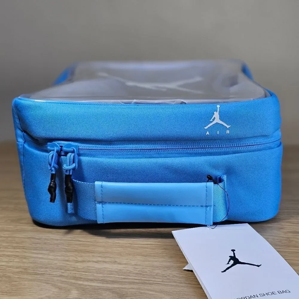 Air Jordan UNC Shoe Bag Soft Box Translucent Blue Jumpman Logo Zippers Brand New